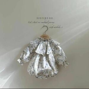 monbebe 長袖　花柄　ロンパース　L 