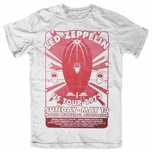 ★レッド ツェッペリン Tシャツ Led Zeppelin MOBILE MUNICIPAL (73 USツアー) 白 - M 正規品 ハードロック