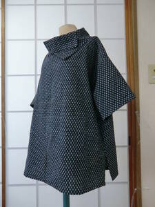  kimono remake * tree cotton Indigo color ..... blouse * piling collar * sleeve attaching 