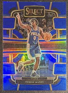 Tyrese Maxey 2023-24 Select Concourse Blue Prizm SP Parallel 76ers Panini NBA