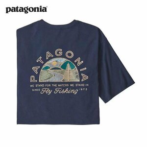 1000円スタート　パタゴニア patagonia Tシャツ　半袖　丸首　背中イラスト　文字ロゴ　コットン　男女兼用　XS-3XL　サイズ選択可能 TT181