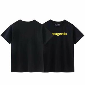 パタゴニア patagonia Tシャツ　半袖　丸首　ロゴ　文字　コットン　男女兼用　XS-3XL　サイズ選択可能　黒 TT283