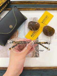 1000円スタート送料無料 MOSCOT モスコット ARTHUR サングラス 伊達眼鏡 2way レンズ 2点 日焼け止め フルリム 小顔 未使用 50mm TT101