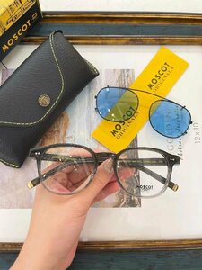 送料無料 MOSCOT モスコット ARTHUR サングラス 伊達眼鏡 2way レンズ 2点 日焼け止め フルリム 小顔 未使用 50mm TT98