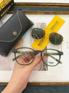 送料無料 MOSCOT モスコット ARTHUR サングラス 伊達眼鏡 2way レンズ 2点 日焼け止め フルリム 小顔 未使用 50mm TT97