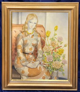 Art hand Auction Фусао Итая Женский Портрет 15-го года картина маслом, создан в Европе в 1970 году, каталог включен, в рамке, гарантированная подлинность [Художник из префектуры Фукуока, который учился у Цугухару Фудзита и перед своей ранней смертью сделал блестящую карьеру во Франции], Рисование, Картина маслом, Портреты