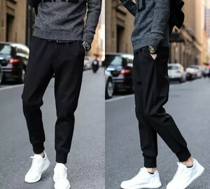 [L] брюки-джоггеры тренировочный брюки чёрный мужской модный 