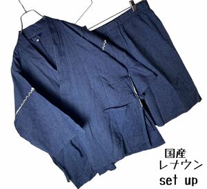  made in Japan Rena un company jinbei setup blue stripe comfortable cotton easy 