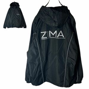 希少 ZIMAでかロゴ ブラック ナイロンジャケット ゆったりサイズ