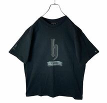 グッドデザイン90sレトロ古着！DJ HONDAでかロゴTシャツブラックゆったり_画像2