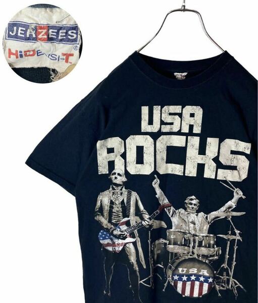 激レア古着！アメリカ大統領バンドUSA ROCKSパロディーTシャツブラック