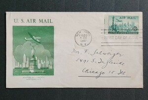 [FDC] America 1947 год [ авиация ] First Day Cover ④