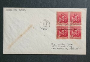 [FDC] America 1940 год [J* ho isla-] First Day Cover 