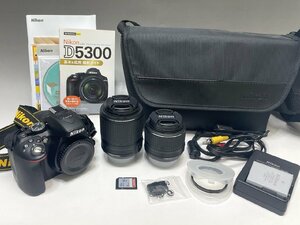 付属品多数！極美品 ニコン D5300 ダブルズームキット2 AF-S DX NIKKOR 18-55mm VR II ＆ AF-S DX NIKKOR 55-200mm ED VR II カメラ 動作OK