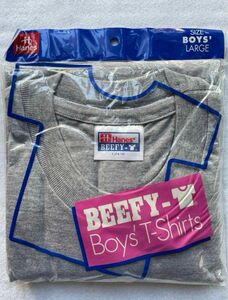 HANES ヘインズ のBEEFY ビーフィー TシャツキッズMサイズ130〜150cm 無地Tシャツ　杢グレー
