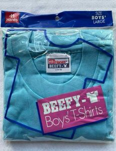 ★現品限り★HANES ヘインズ のBEEFY ビーフィー TシャツキッズMサイズ130〜150cm 無地Tシャツ　ライトブルー　