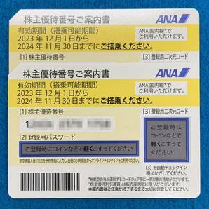 番号通知専用/ANA株主優待優待券・2024.11.30迄有効/2枚セット 10:00〜18:00時間内・番号通知対応可能の画像1