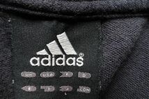 adidas/アディダス/長袖トラックジャケット/ジャージ素材/前ジップアップ/黒ラインテープ/スポーツ/ブラック/Lサイズ(5/13R6)_画像3