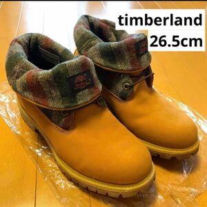ティンバーランド timberland ロールトップブーツ チェック 美品 茶 靴 ブラウン