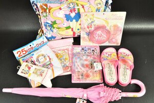 V unused storage goods Pretty Soldier Sailor Moon pillow / sandals / socks / umbrella / float ./ pouch / accessory together # present condition . anime Sailor Moon 