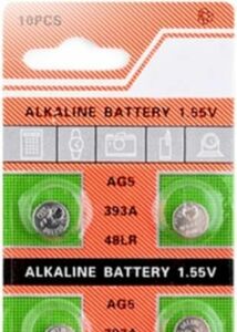 送料無料！　即決２個１９０円　LR754 (SR754W互換)　アルカリコイン電池　腕時計用　ボタン電池　AG5／393／48LR同等品