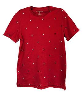 ts-09T3346-608Red-L2 トミーヒルフィガー TOMMY HILFIGER 半袖Ｔシャツ クルーネック ロゴ USサイズ レッド L