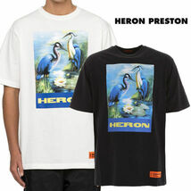 ts-heron01-Wt-L 半袖 Ｔシャツ カジュアル プリント おしゃれ メンズ ゆったり オーバーサイズ ビックTシャツ ユニセックス ホワイト_画像1