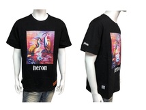 ts-heron-Bk-L 半袖 Ｔシャツ カジュアル プリント おしゃれ メンズ ゆったり オーバーサイズ ビックTシャツ ユニセックス ブラック_画像1