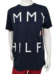 ts-09T3334-410Nv-M1 トミーヒルフィガー TOMMY HILFIGER 半袖Ｔシャツ クルーネック ビックロゴＴシャツ USサイズ ネイビー M