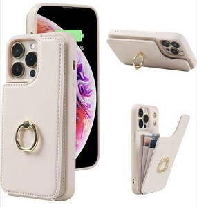 iPhone 14 ケース 財布型 iPhone 13ケース iphone14 case レザーアイフォン13 アイフォン14 背面カード 360°回転リング スタンド機能