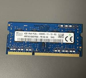 PCメモリ　SKhynix４GB　DDR3　PC3L-12800S