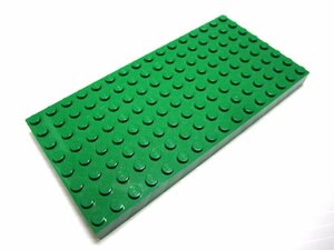 レゴ★年代物！裏もくっつく緑色の基礎板（８×１６・中古品）