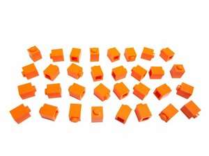 レゴ★未使用！オレンジ色の１×１基本パーツ３２点セット