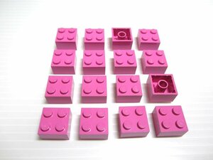 レゴ★未使用！ダークピンクの２×２基本パーツ１６点セット