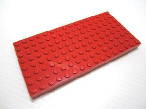 レゴ★年代物！裏もくっつく赤色の基礎板（８×１６・中古品）