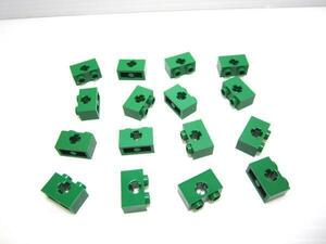 レゴ★未使用！緑色の１×２軸穴付パーツ１６点セット