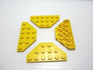 レゴ★黄色の３×６プレート４点(２箇所カットあり・中古品)
