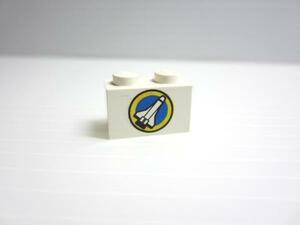 レゴ★年代物！スペースシャトルロゴプリントパーツ(1X2・白色)