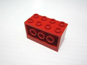 レゴ★レア！赤色の横(両側)にもくっつくパーツ(2X4X2・中古品)