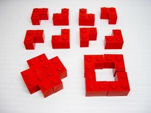 レゴ★赤色のＬ字基本パーツ１６点セット（中古品）