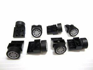 レゴ★黒色の車軸付2X2X2／3パーツとタイヤ各８点（中古品・TYPE1）