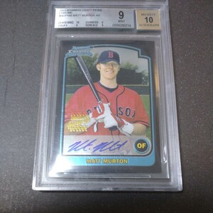  BGS9 2003 Bowman Draft Chrome Matt Murton Auto