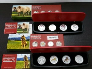 0504S8　世界のコイン　AUSTRALIAN LUNAR SILVER COIN SERIES Ⅱ YEAR OF THE PIG・DOG 1豪ドル銀貨 4種セット 猪・狗　おまとめ