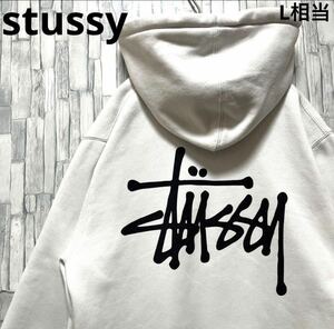 stussy Stussy long sleeve pull over Parker sweat te Caro go size M white f-ti Sean font reverse side nappy free shipping 
