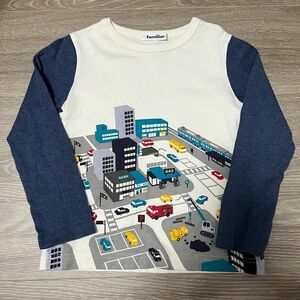 familiar ファミリア　ロンT　110　車　乗り物 長袖Tシャツ