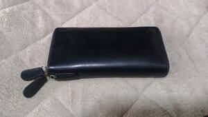 Nomadoi Nomado i black long wallet double fastener used free shipping 