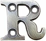 真鍮 アルファベット 英数字 アンティーク風 レトロ ヴィンテージ調 文字プレート R （真鍮／ブラス）　No.137