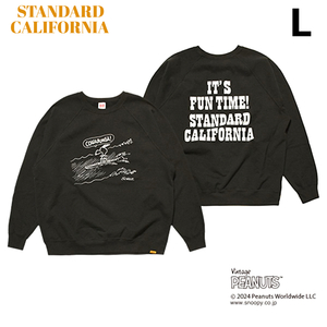 L 新品【STANDARD CALIFORNIA SNOOPY x SD COWABUNGA! CREW SWEAT BLACK スヌーピー x スタンダードカリフォルニア スウェット】