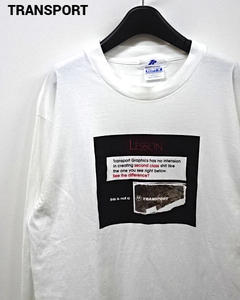 L【TRANSPORT L/S Tee WHITEトランスポート ロンTシャツ ホワイト OLD オールド レア 古着】