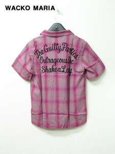 S【WACKO MARIA RAYON 杢OMBRE SHIRT S/S (SHAKE A LADY) 11SS-OMB-07 PINK ワコマリア オンブレー チェックシャツ】